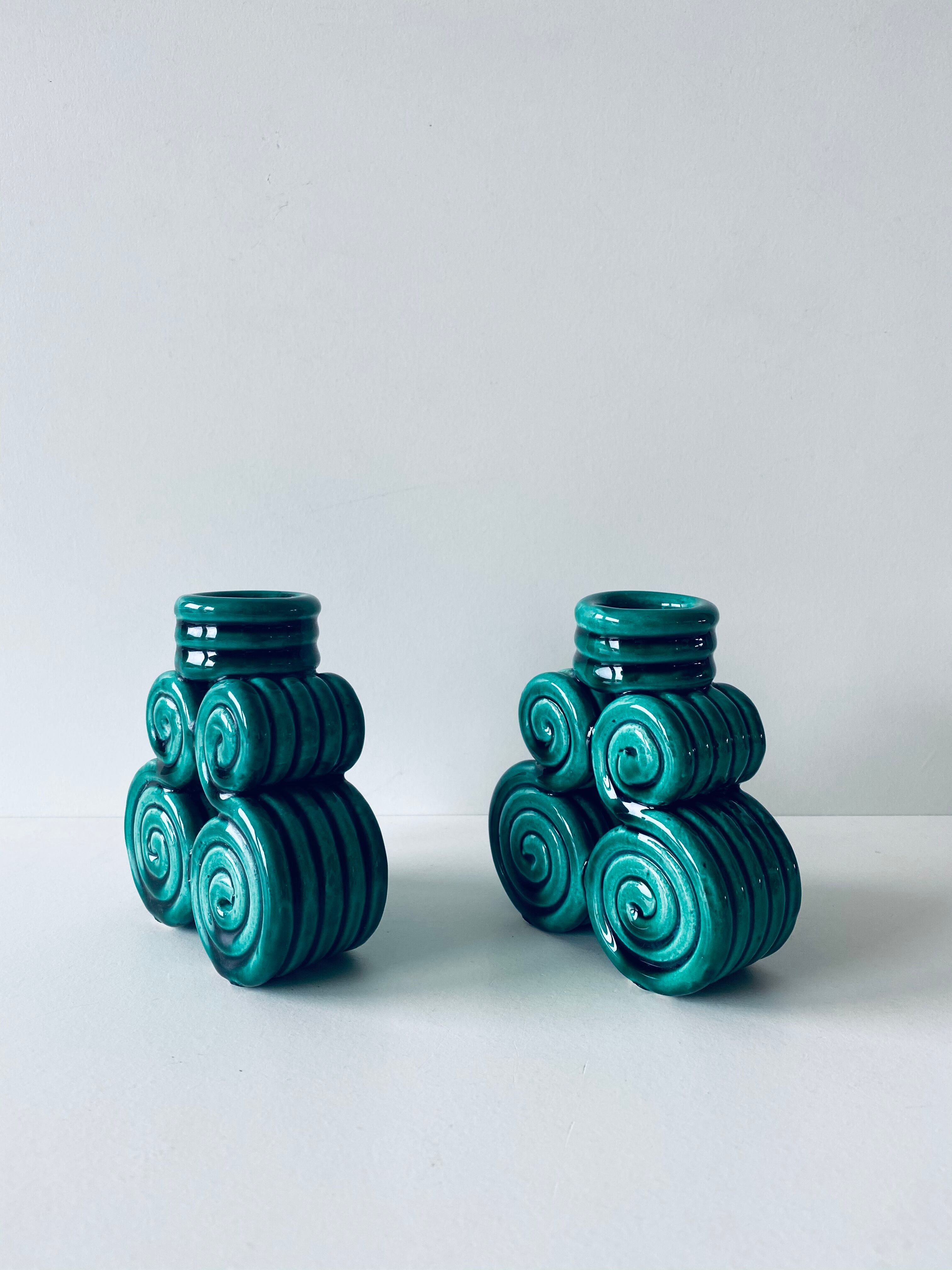 Pair of Vallauris candlesticks