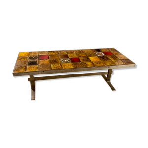 Table basse céramique vallauris années 70