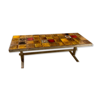 Vallauris 70s ceramic coffee table