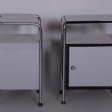 Tables de chevet restaurées, Vichr a spol, acier chromé, Tchéquie, années 1930