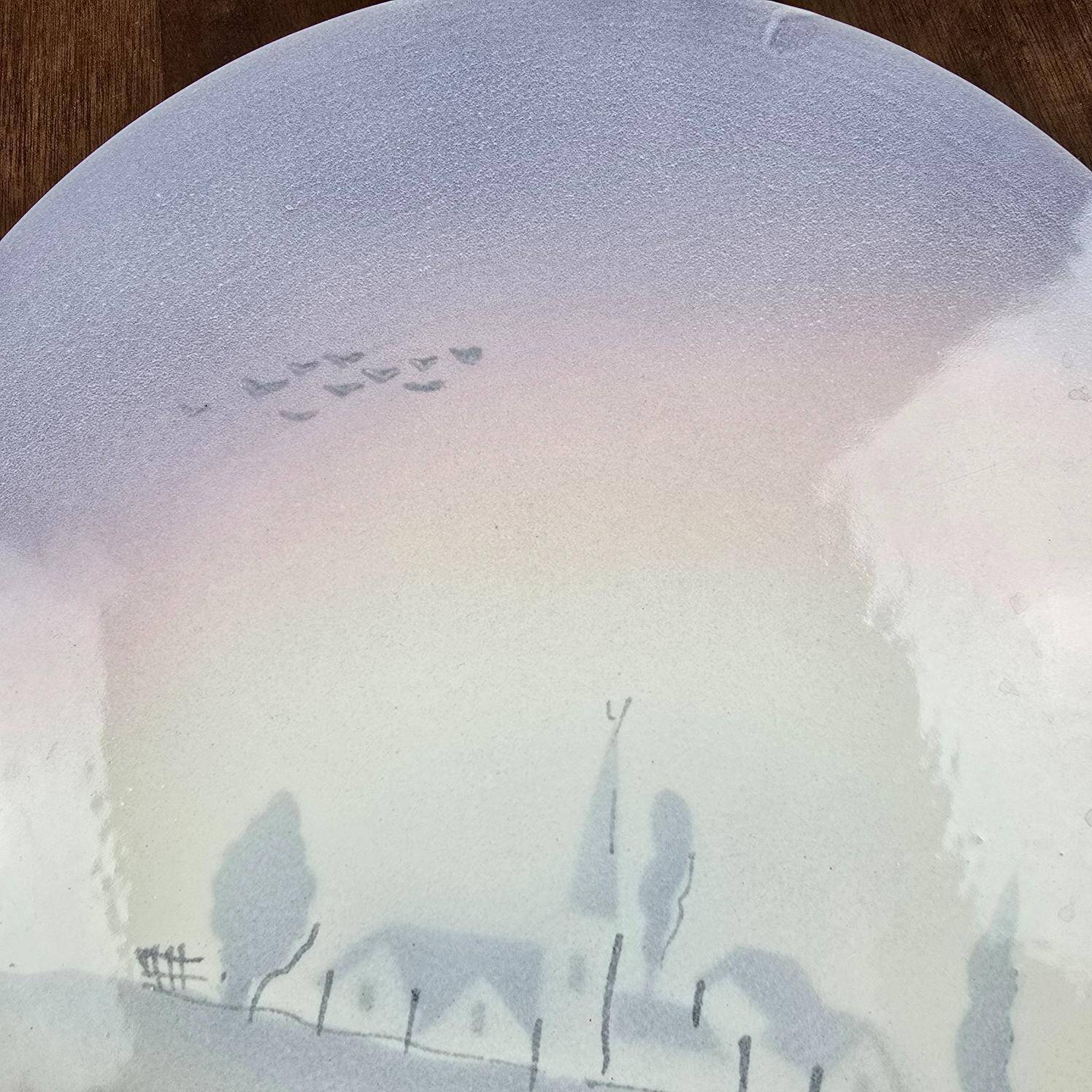 Salins France trivet – pastel village decor – rare vintage model