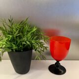 Vintage vase red and black 70s