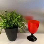 Vase vintage rouge et noir années 70