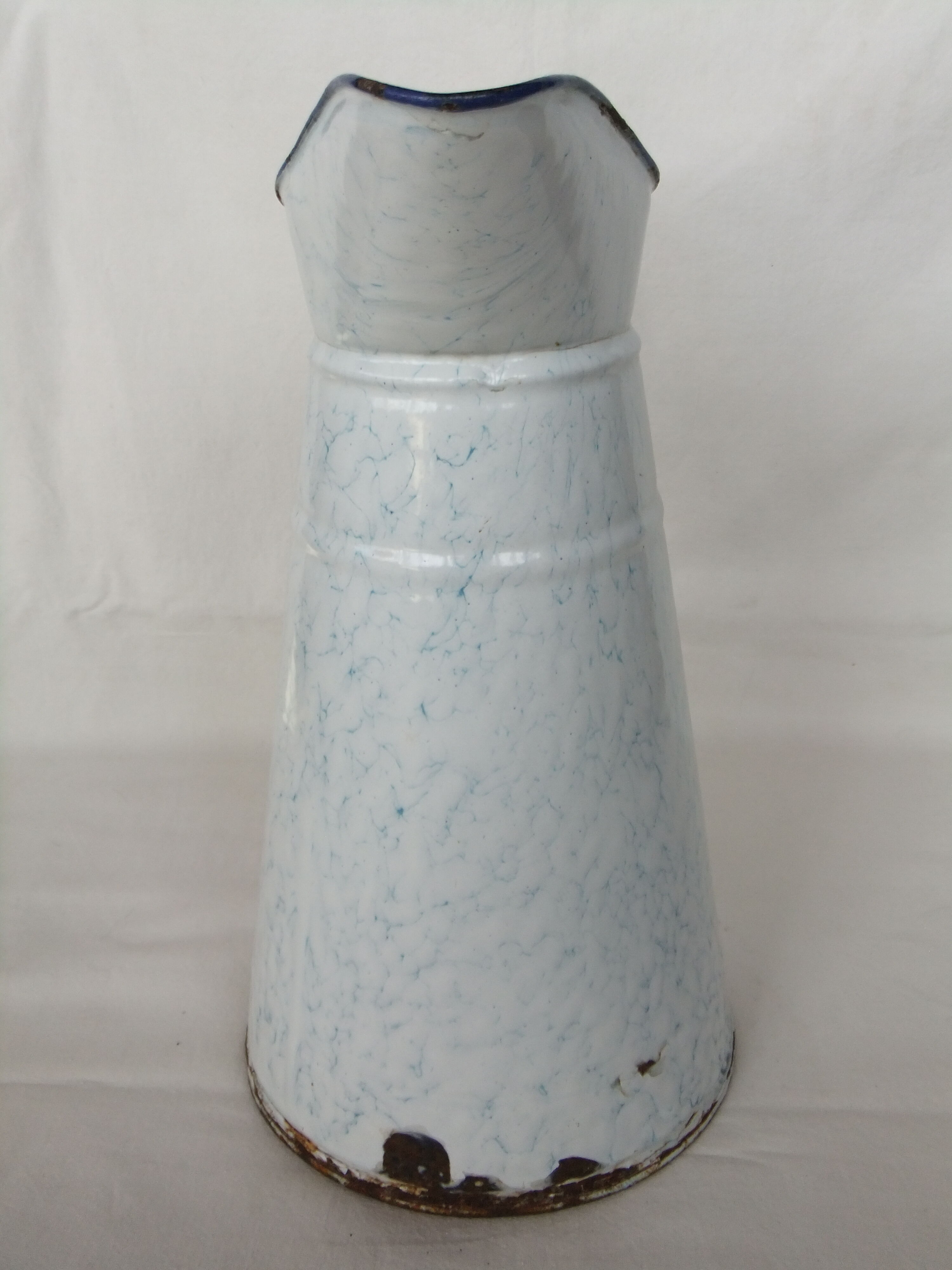 Broc pichet verseuse tôle émaillée seau pot collection 37cm