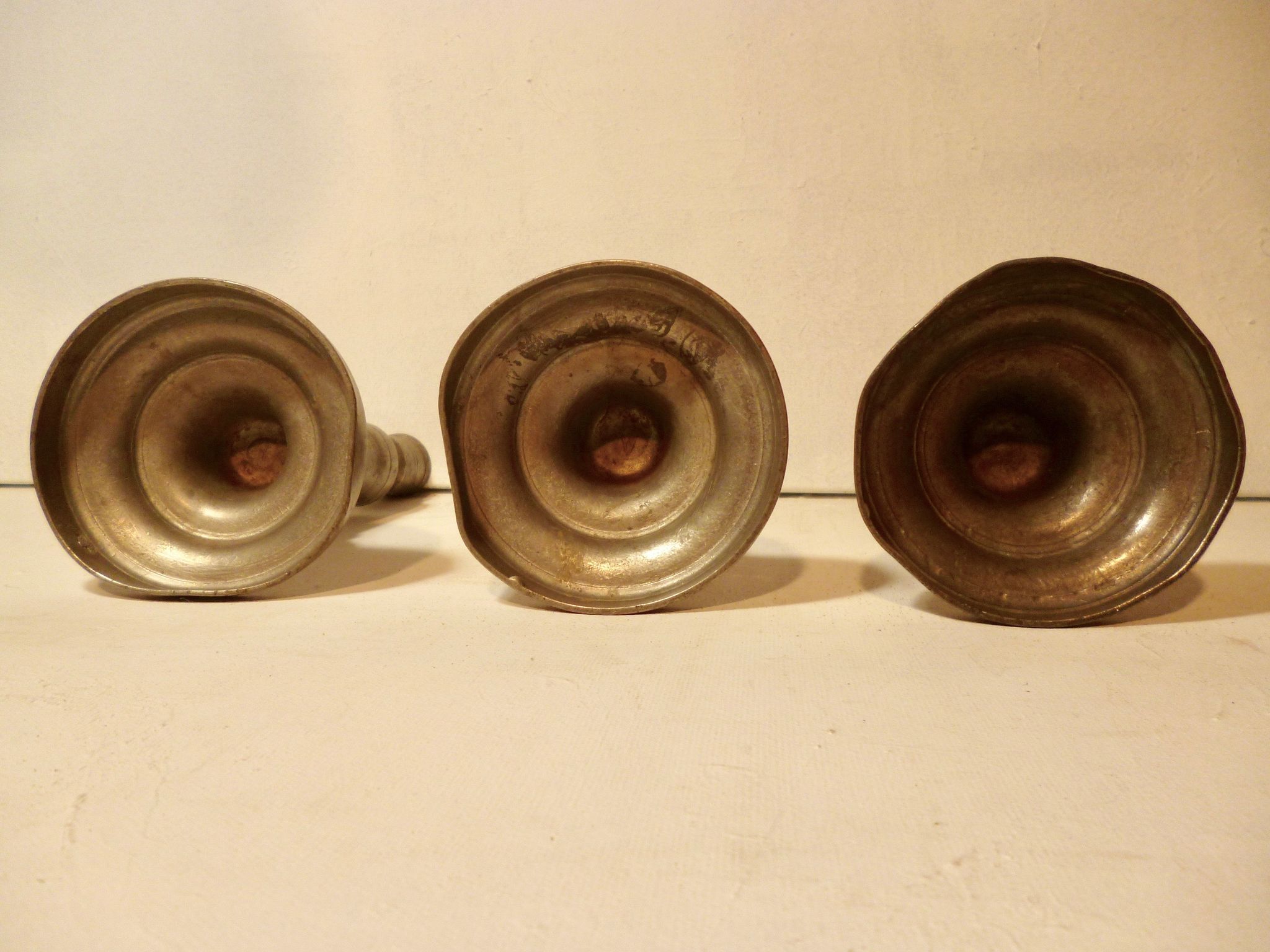 Tin candlesticks