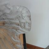 Vintage frosted blown glass pendant light