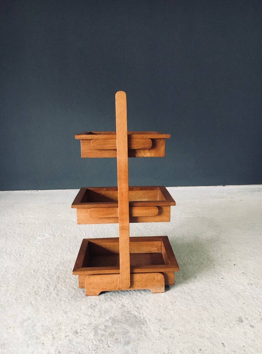 Mid-Century Oak Magazine Holder, Belgium, 1950s