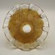 French vintage brown glass replacement shade with a clear frilled edge.