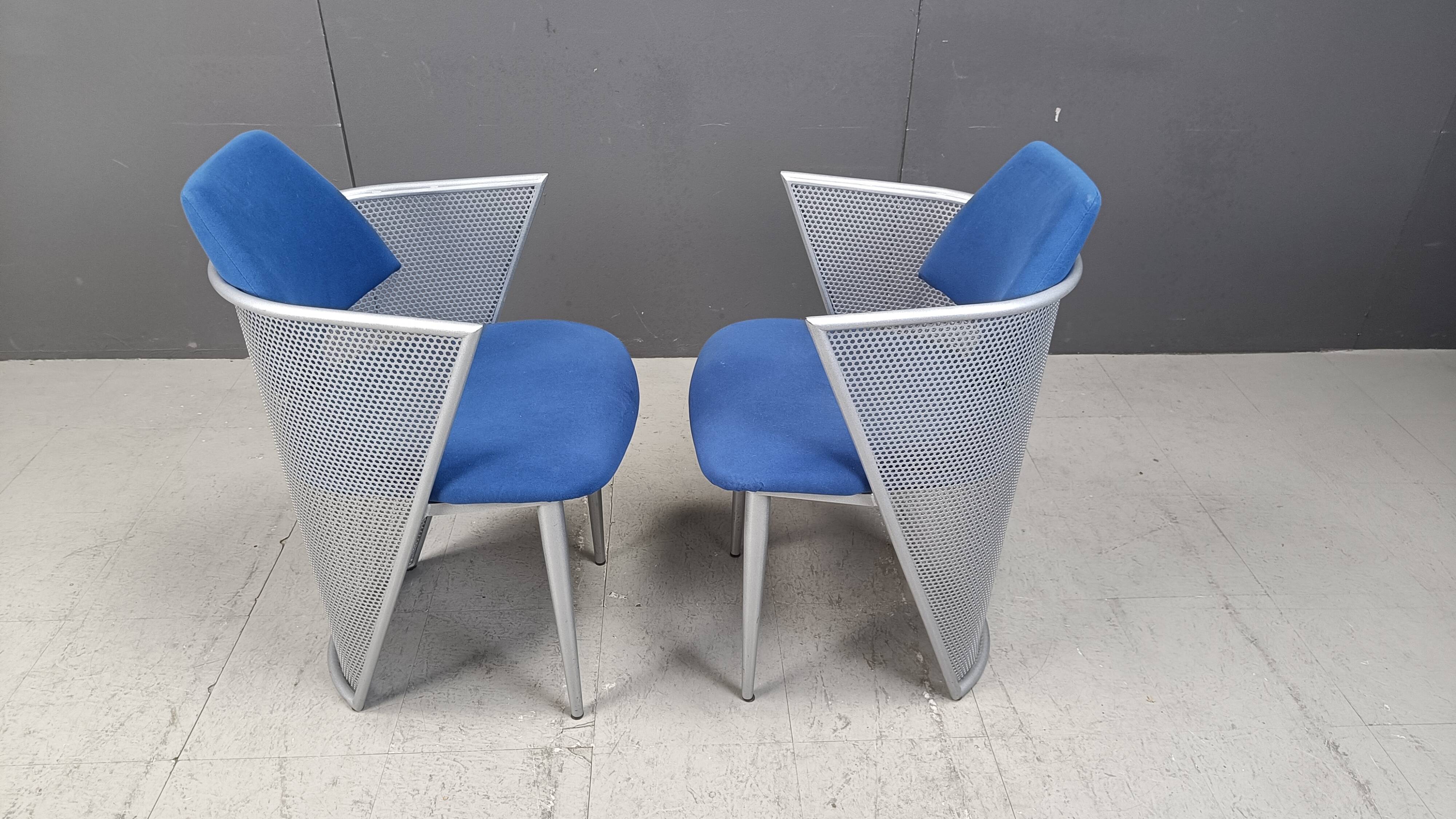 Set of 6 postmodern dining chairs, 1980s