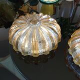 Pair of light fixtures, wall lamps or ceiling lamps 70s