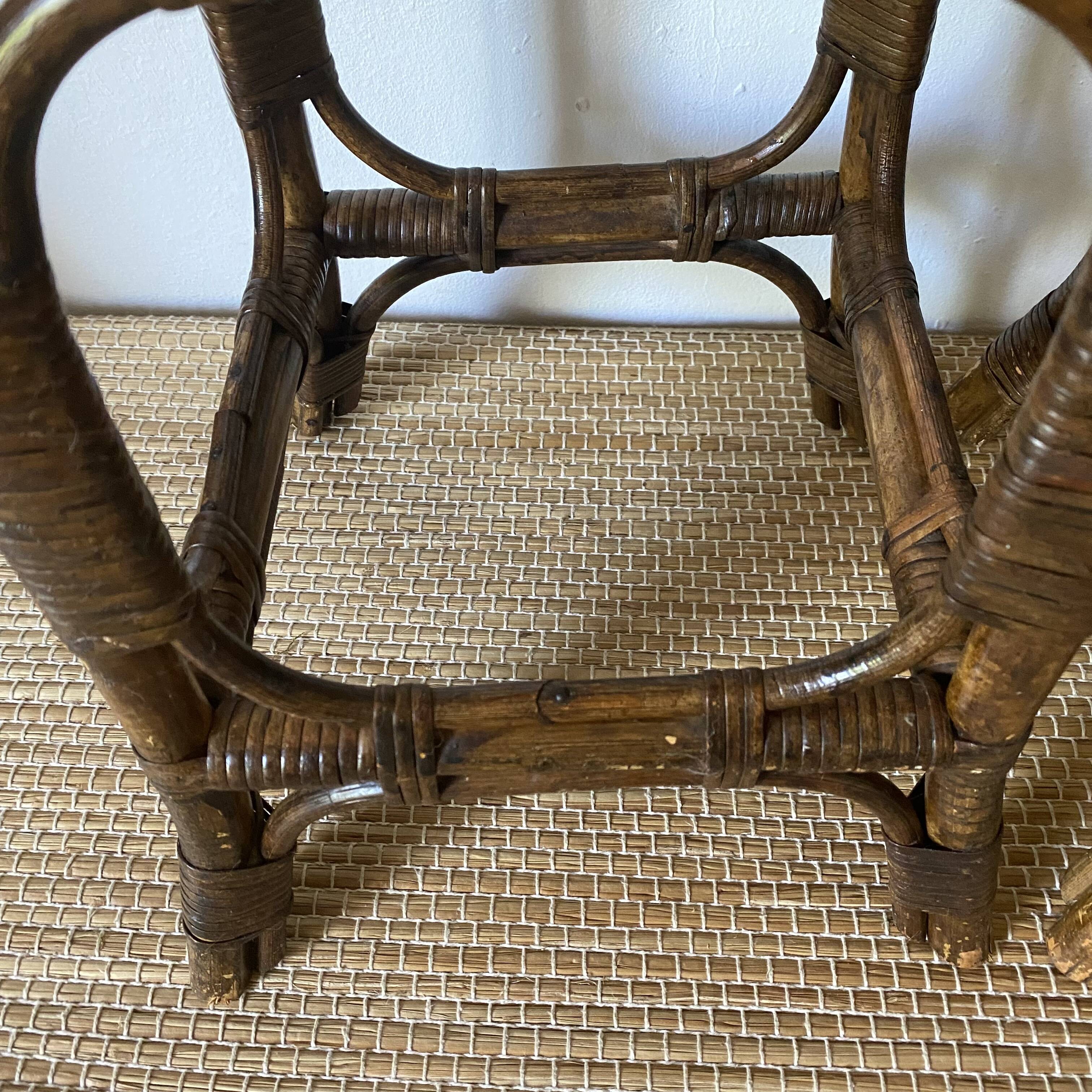 Vintage rattan bar stools or plant holder