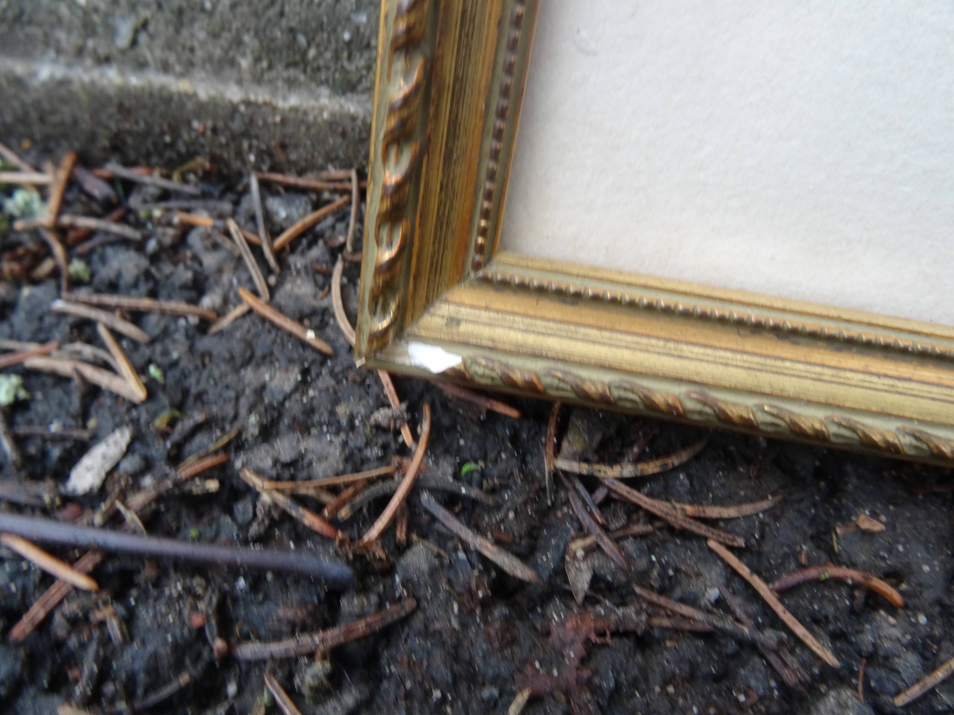 Duo of antique prints framed with canopies