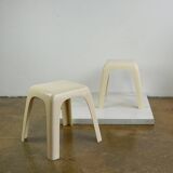 Beige plastic mid-century stools model No. by Valenti Milano Italy