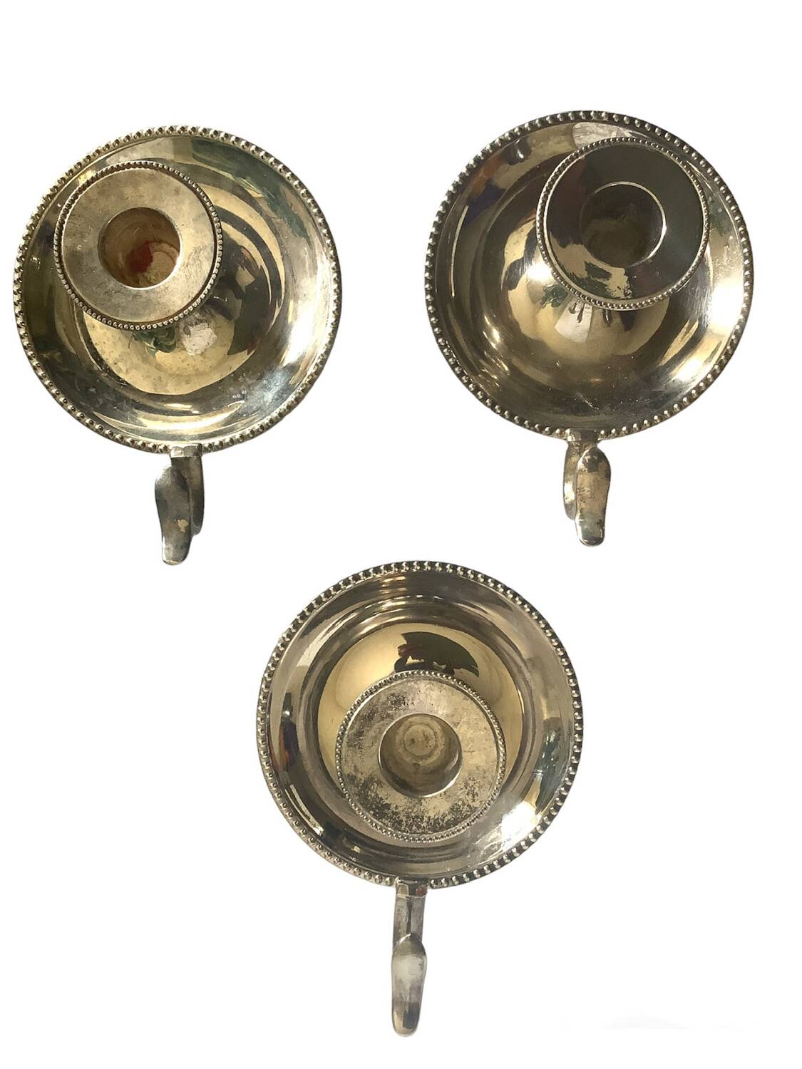 Silver cellar rat candle holders