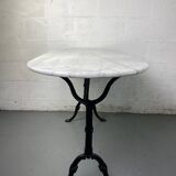 Marble and wrought iron bistro table
