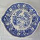 Round ceramic faience dish villeroy boch burgerland blue