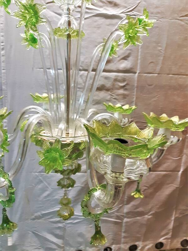 large Venetian Murano glass chandelier from the 1950s