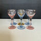 Set of 6 vintage coloured liqueur glasses