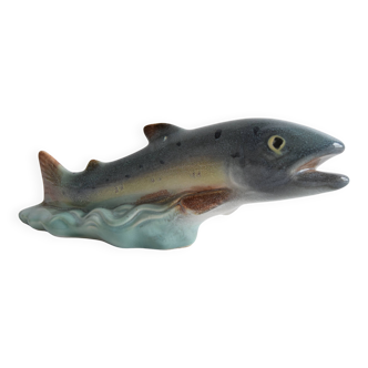 Art Deco Sculpture Trout by Ditmar Urbach Znojmo factory, Czechoslovakia, 1940s.