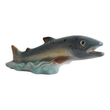 Art Deco Sculpture Trout by Ditmar Urbach Znojmo factory, Czechoslovakia, 1940s.