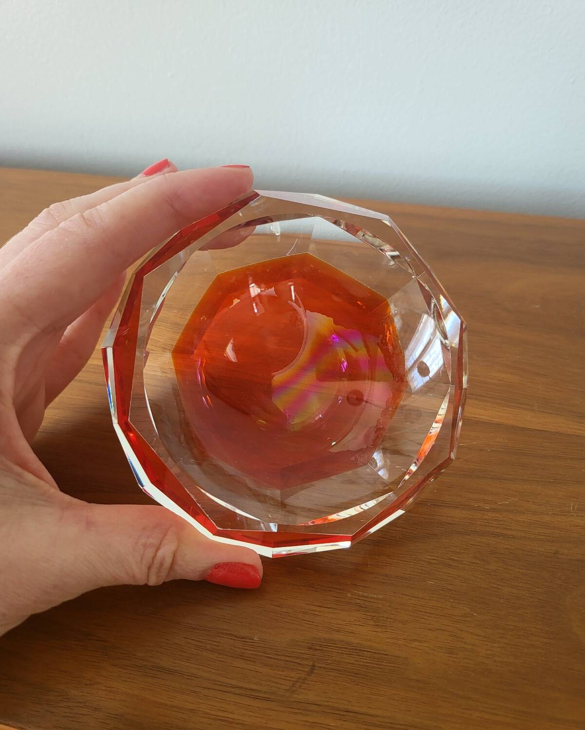 Crystal paperweight tray
