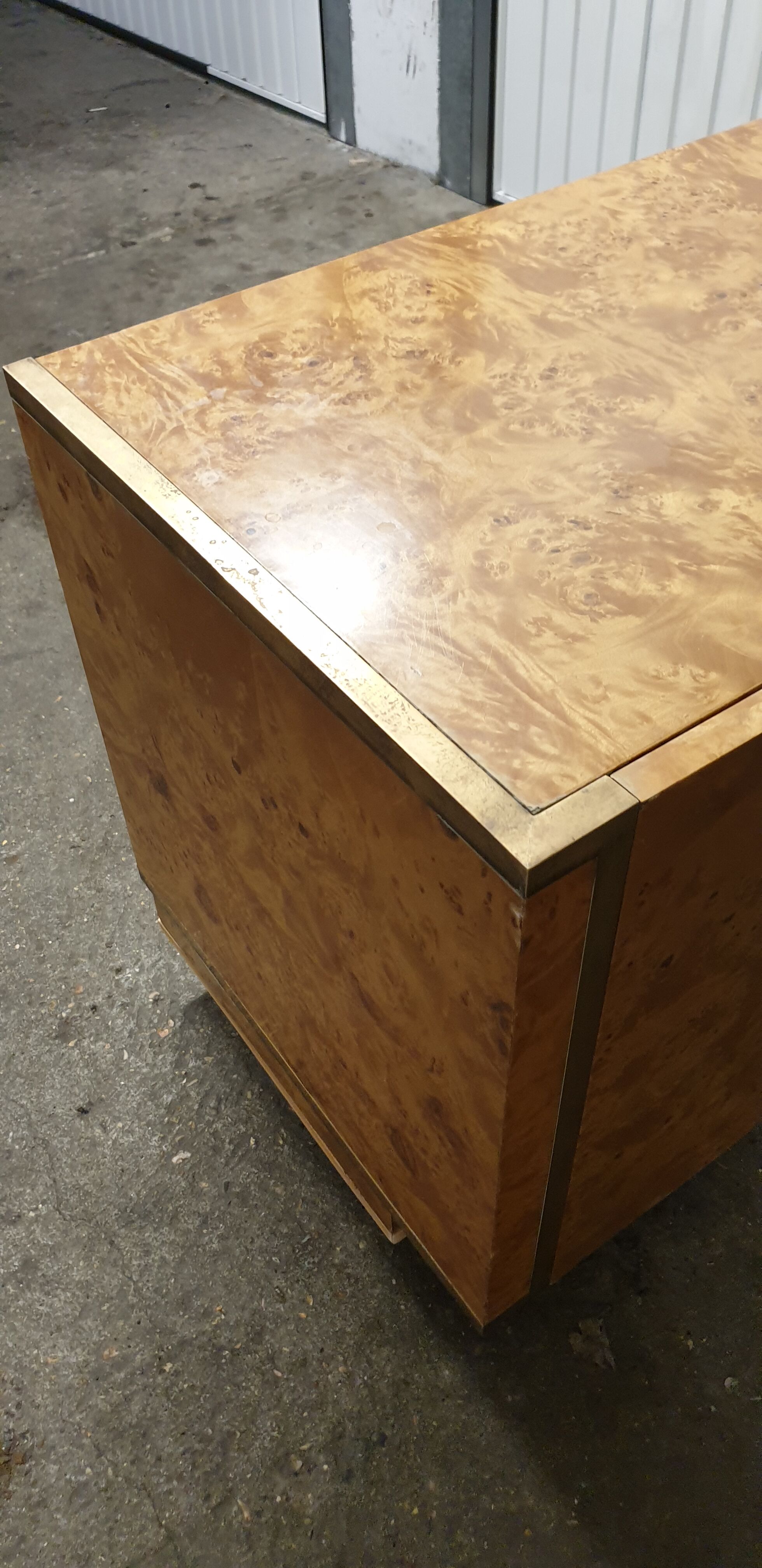 Buffet low elm magnifying glass circa 70