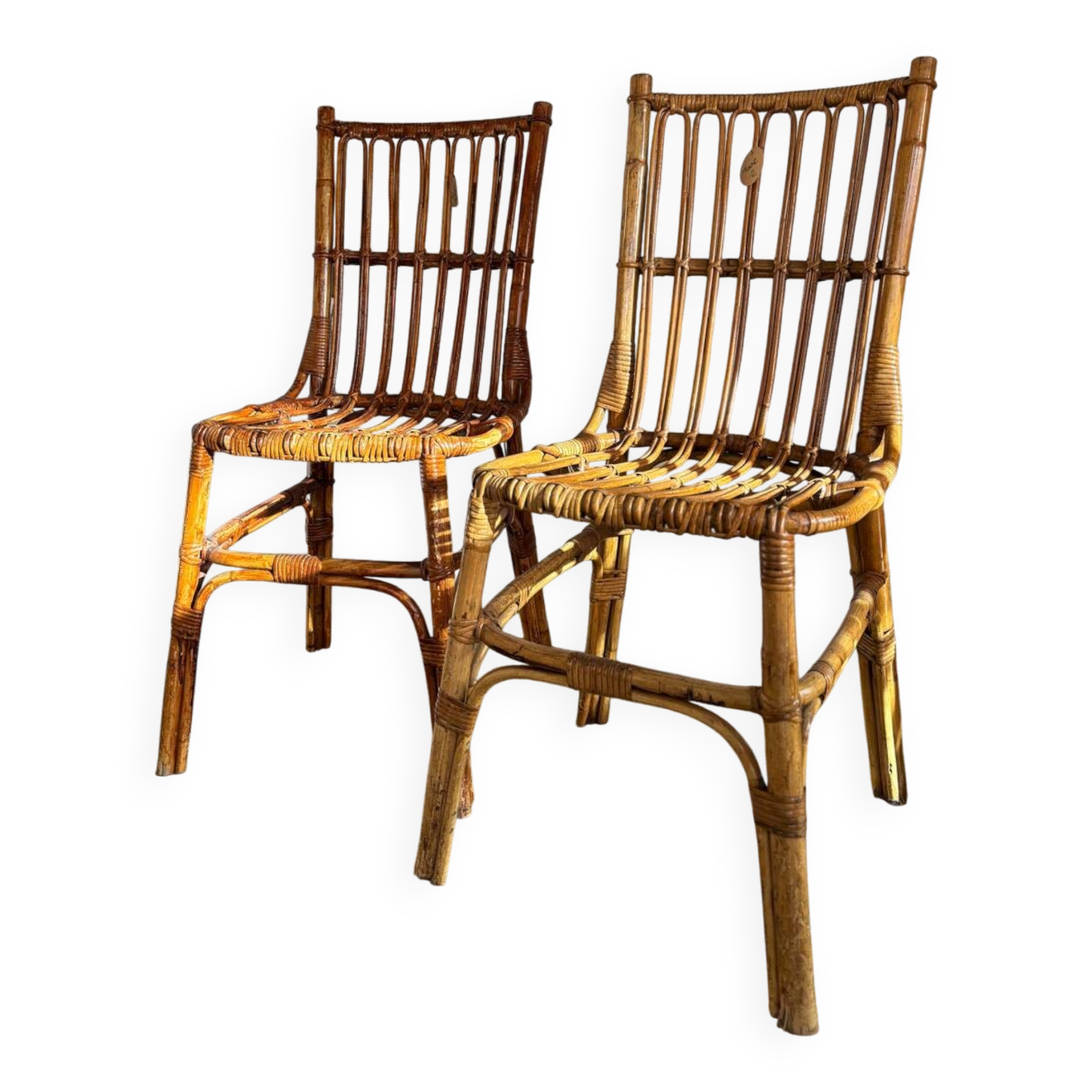 Two rattan chairs