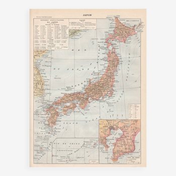Carte ancienne du Japon 1897
