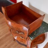 Commode sauteuse marquetee de style Louis XV
