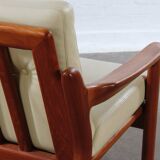 Canapé vintage 2 places Holstebro en teck, design danois du milieu du siècle