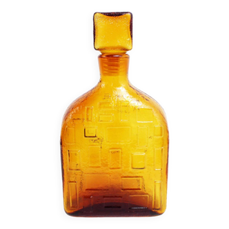 Empoli amber glass carafe, Italy 1960