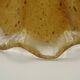 French vintage brown glass replacement shade with a clear frilled edge.
