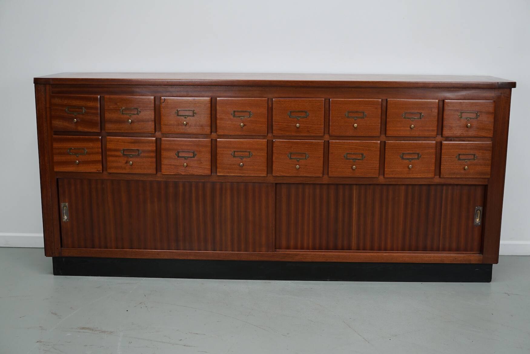 Vintage Mid-Century Dutch Hardwood Shop / Apothecary or Filing Cabinet