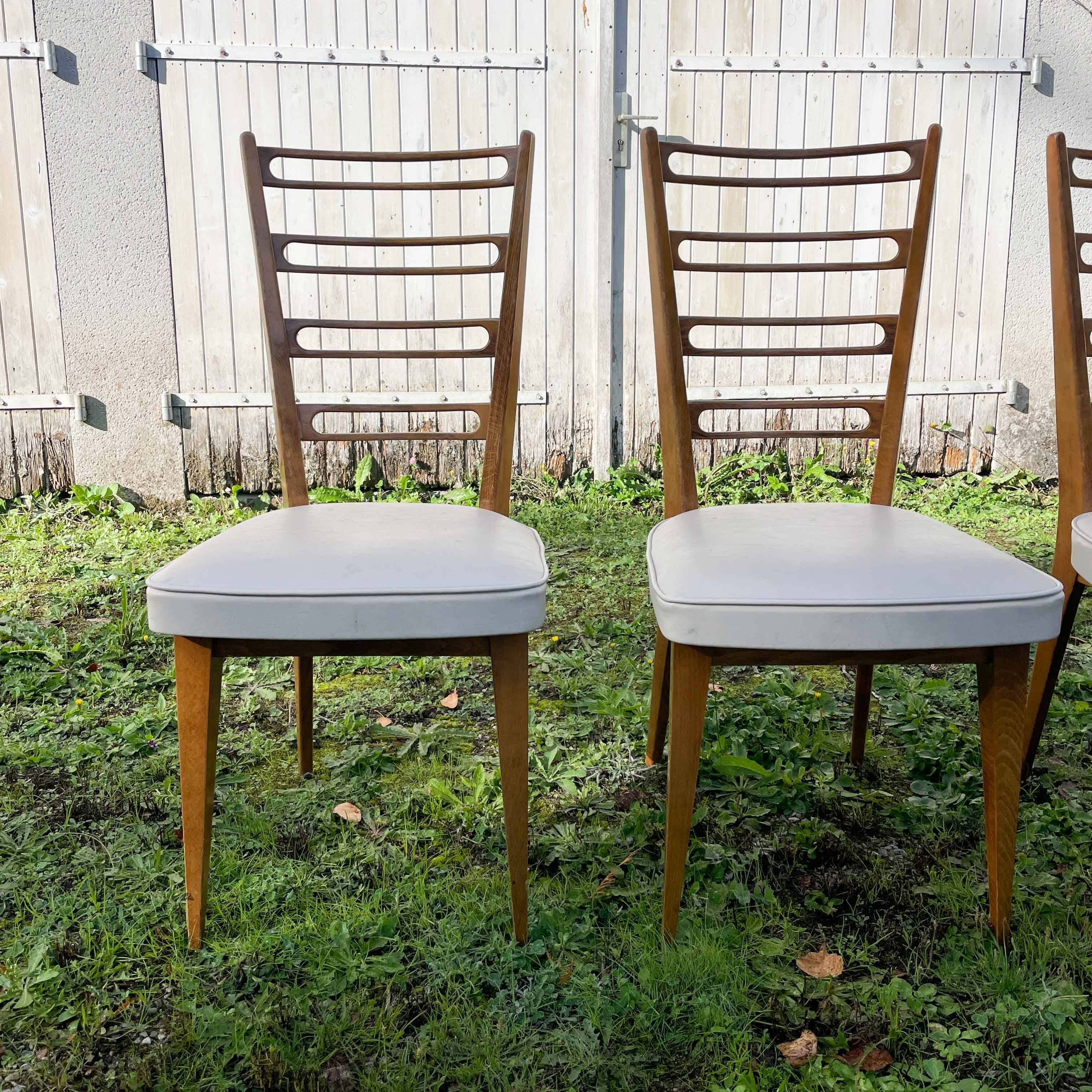 Set of 4 Monobloc chairs from the 60s