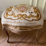 Stool of movable shape in molded natural wood Louis XV style