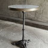 Round marble bistro table and cast iron feet