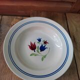 Assiette creuse porcelaine Lunéville peint main florale françoise ancienne