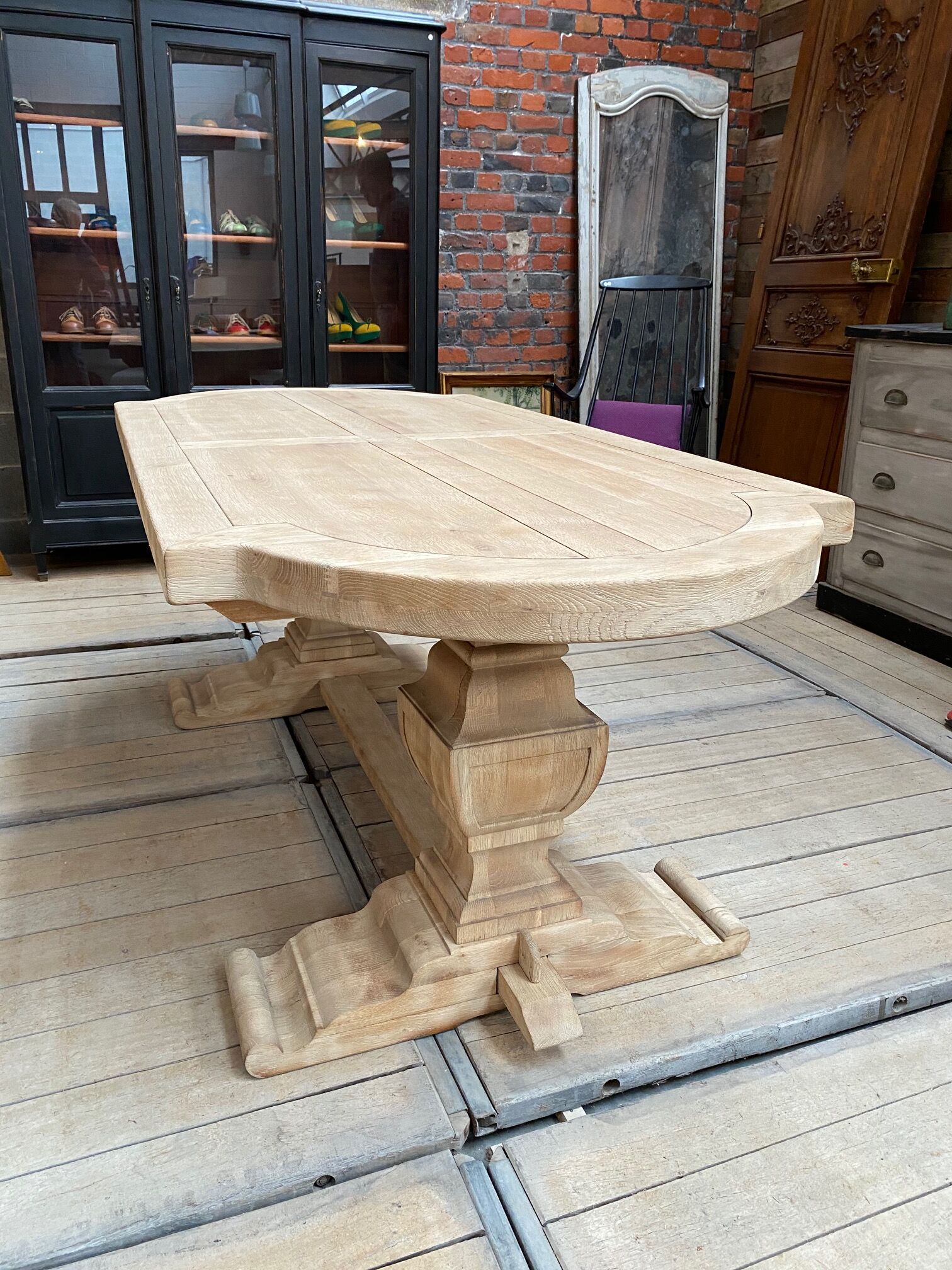 Solid oak monastery table