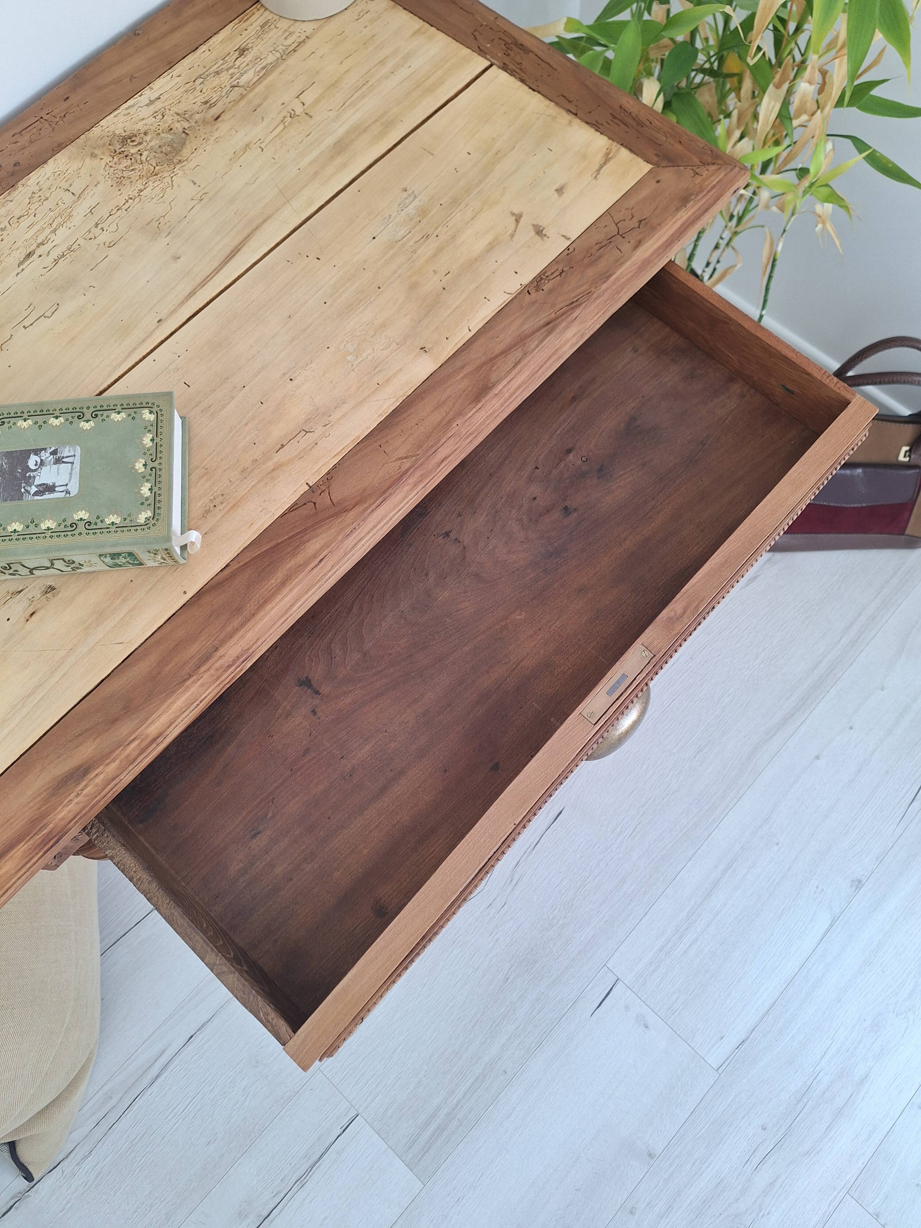 Antique solid wood desk – Late 19th century (1880-1900) – Restored