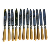 Set of 12 Antique Art Nouveau Table Knives - Tableware