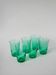 Set of 6 green glass glasses 1970