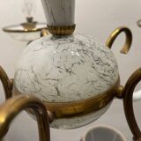 Italian Murano Glass Brass Chandelier 1940’s
