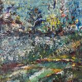 Lakeside landscape signed