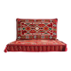 Red Bohemian Majlis Sofa, Floor Seating Sofa