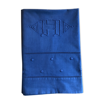 Vintage cloth in linen and cotton dyed in Mediterranean blue