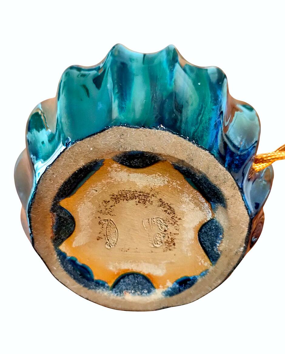 Lamp, Alphonse CYTHÈRE base, flamed stoneware RAMBERVILLIERS and fabric shade.