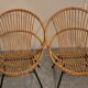 Paire de fauteuils coquille en rotin