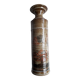 Vintage stoneware vase with naive decoration.