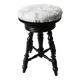 Napoleon III wooden piano stool, vintage, metal screws