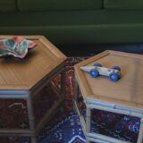 70's bamboo coffee tables